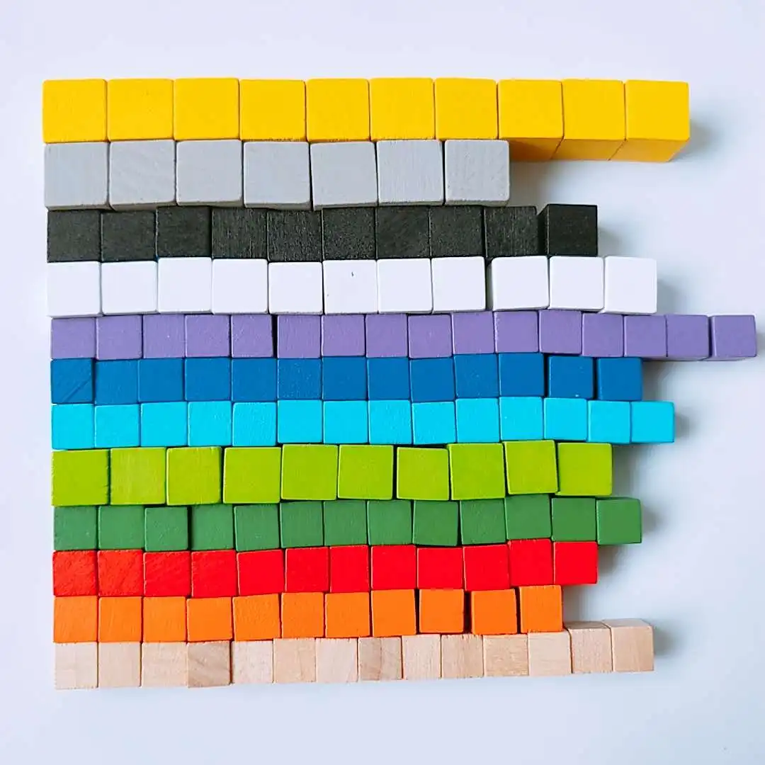 wooden rainbow intelligence building blocks toys for kids