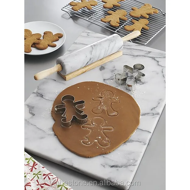 Пользовательские белого мрамора Скалка с подставкой