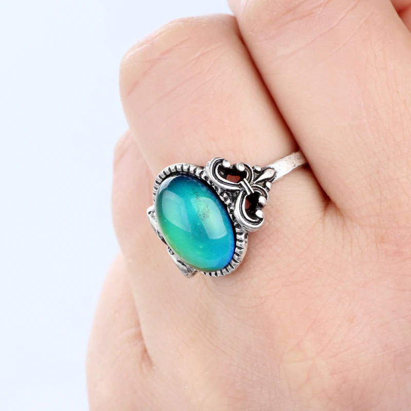 Wholesale 925 Silver Plated Fashion Ring Big Blue Stone Ring