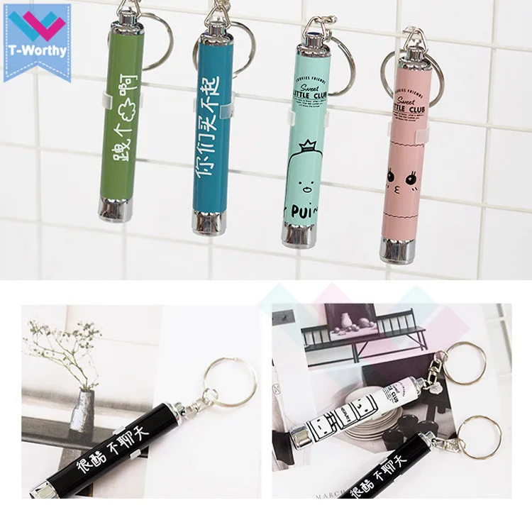 Promotional Logo Projector Torch, Mini Led Flashlight Key chain, LED Keychain Flashlight