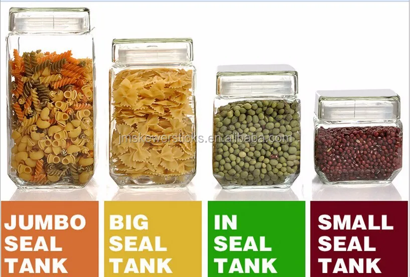 13 oz Square Glass Jar Food Jar Glass Container Jam Jar