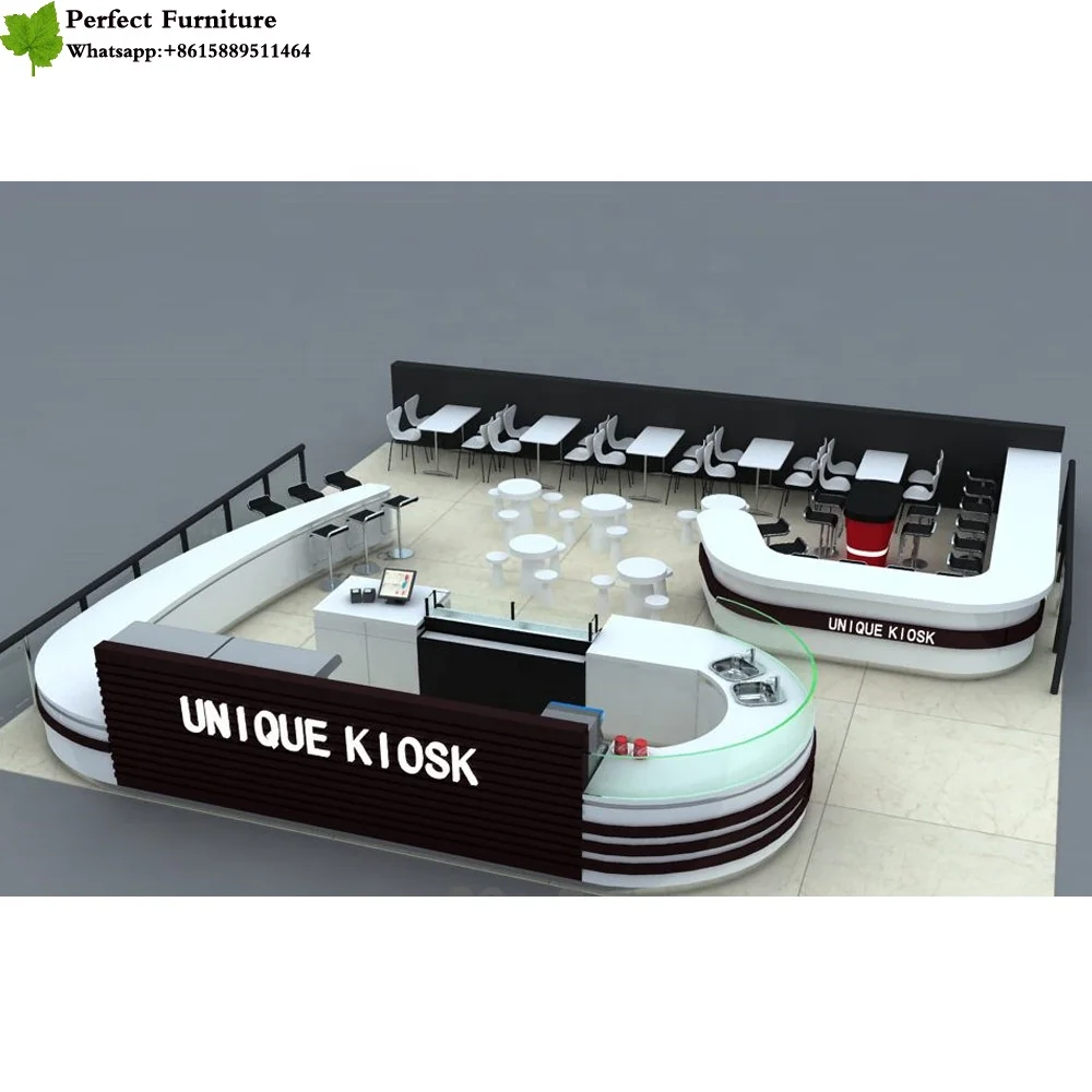 12ft by 10ft Mall roll ice cream kiosk and dark style fried ice cream kiosk design for sale