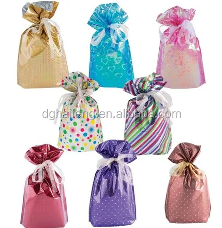 
Special-shaped plastic packing bags with strings 