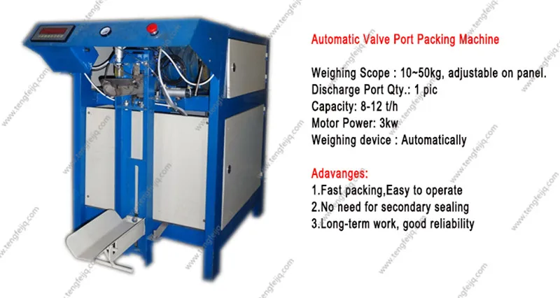 50kg bag filling machine for sand/cement, 50kg valve port packing machine for sand or cement