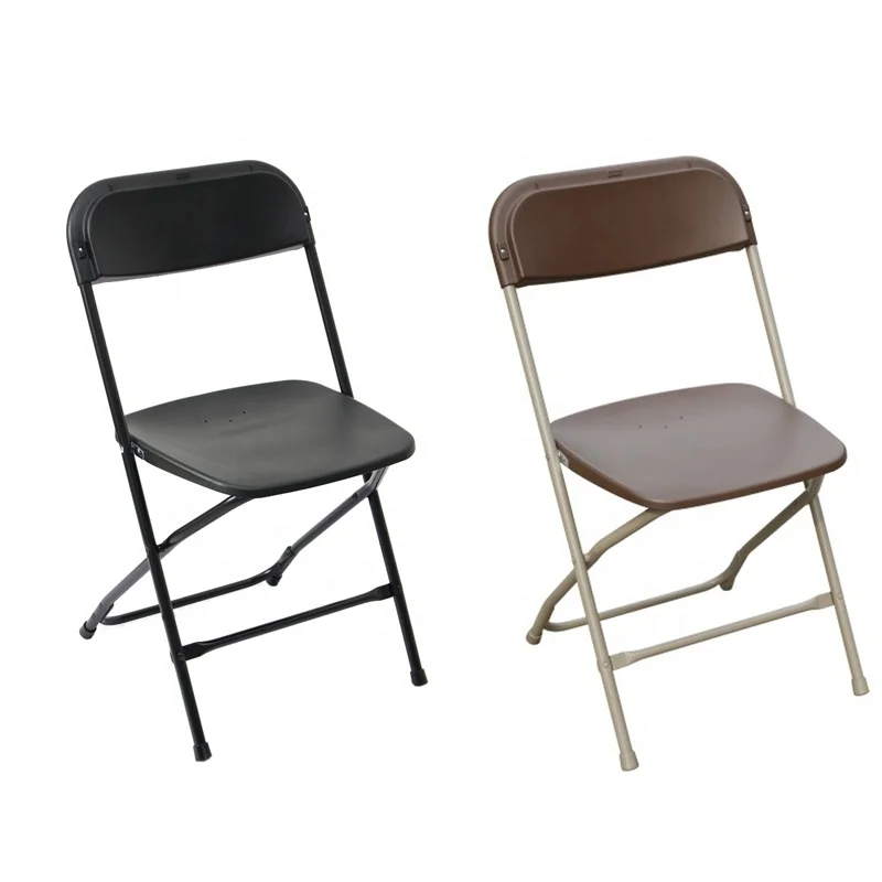 2-Pack Black Plastic Concert Folding Chair Commercial Quality Stackable Outdoor Event Wedding Party Chairs