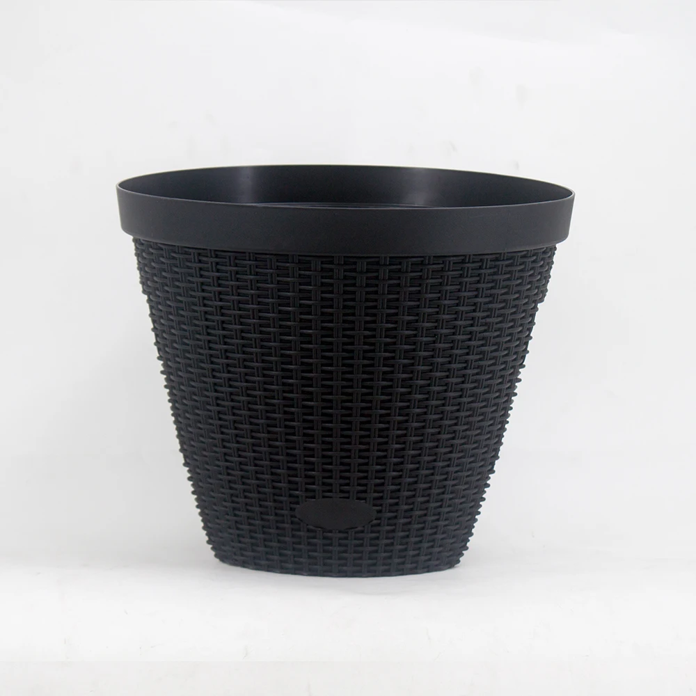 China factory fancy rattan wholesale plastic wicker plant pots rail railing planter split pot balcony flower pots for balconies