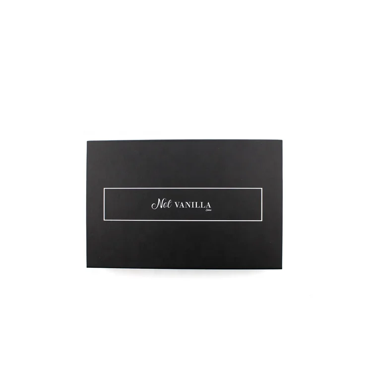 Customized logo cardboard black magnetic gift box with magnet closure Guangzhou Manufacturer