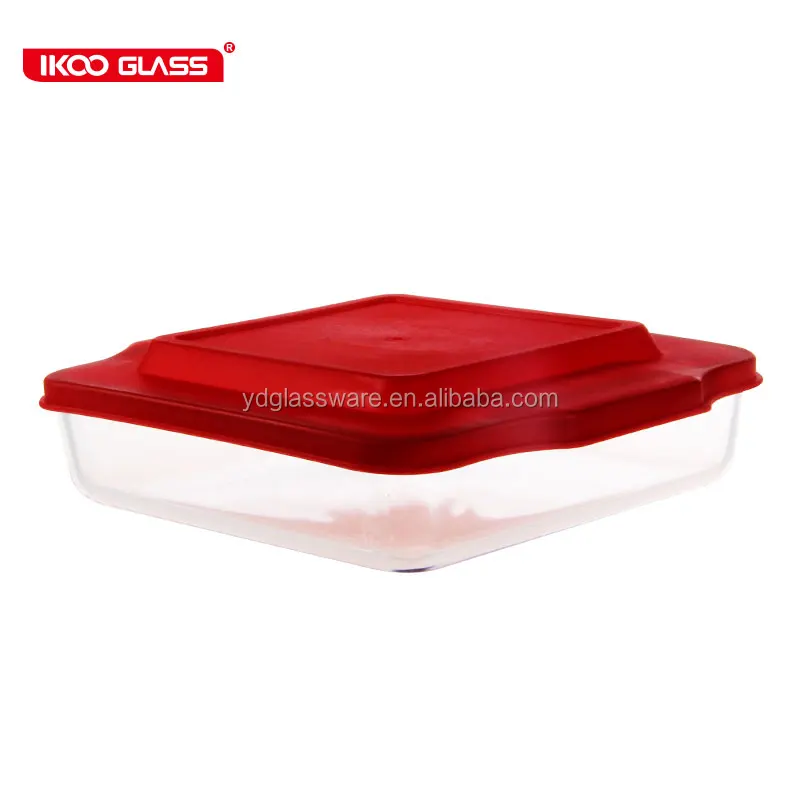 Rectangle Pan Dinner Plate Big Capacity High Borosilicate Glass Bakeware With Lid
