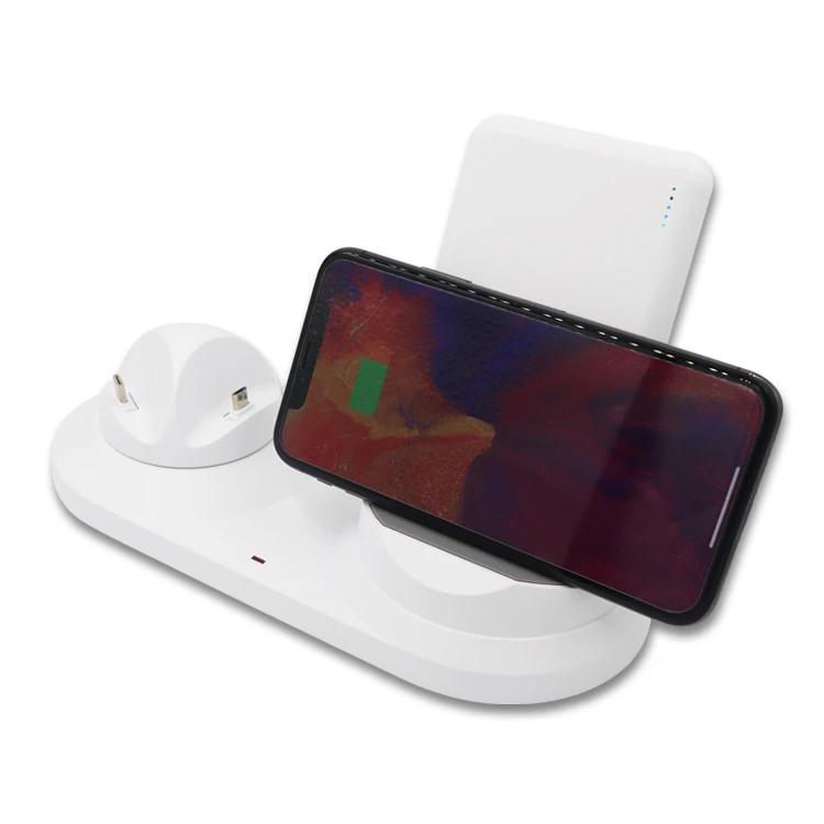 
promotional gift set 360 rotation 5 in 1 10000mAh wireless power bank charging station 