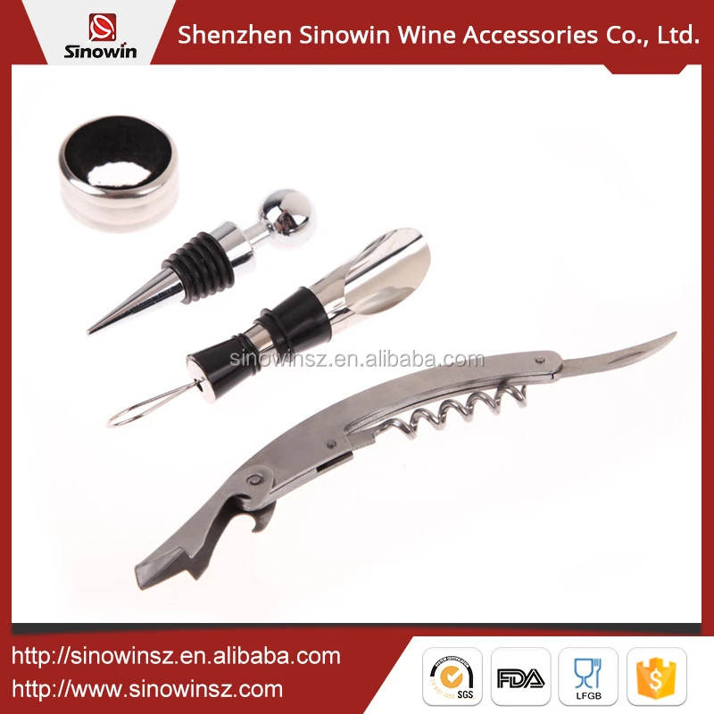 Wholesale 4pce Wine Gift Set Bar Tool in Leather Case