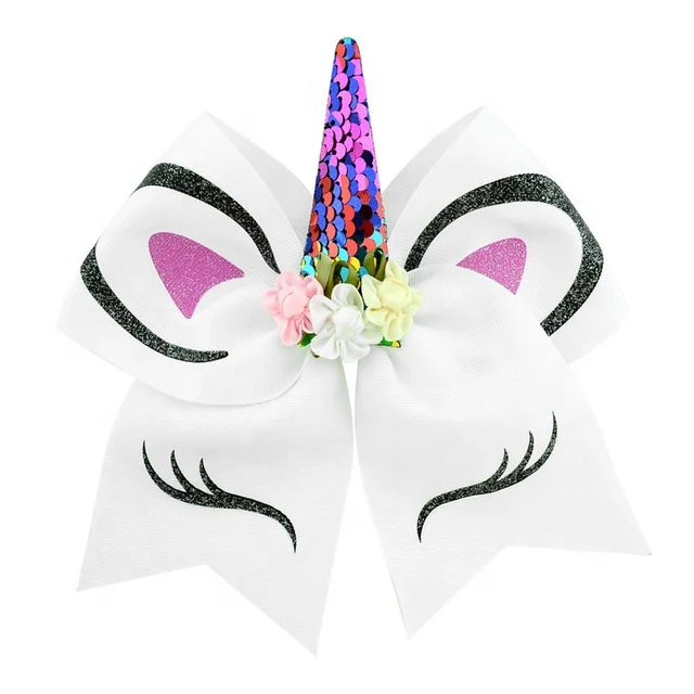 
Wholesale Ready To Ship 7 inch unicorn Bows Child Fashion Hair Accessories jojo hair bow s;eep unicorn Jojo Bow 