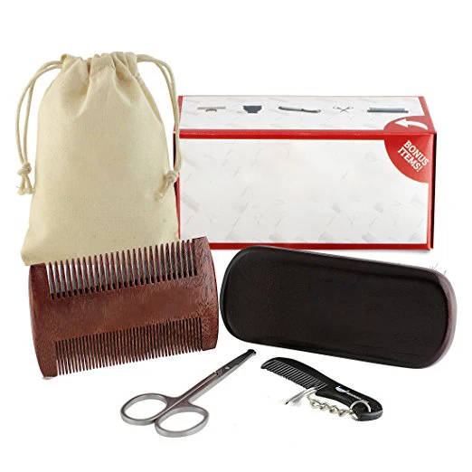 Private label beard oil and balm with bread shaper beard grooming kit set