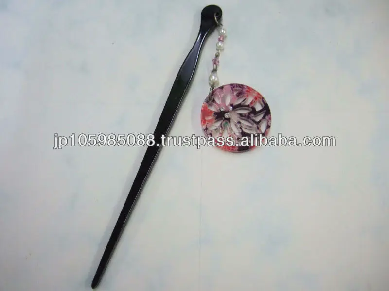 Japanese Kimono Hair Stick w/Round Parts