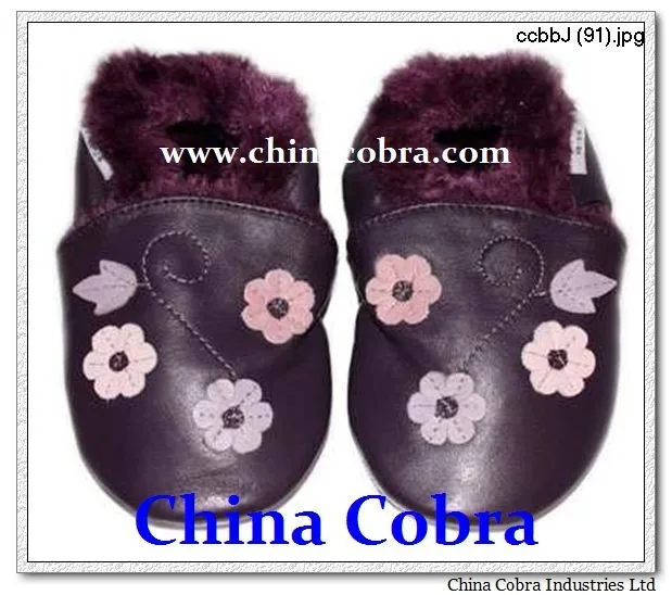 
CHINA COBRA newest top quality genuine leather soft sole baby girl shoes 