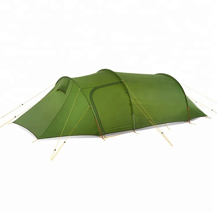 3-4 Person Outdoor Double Layer Camping Tunnel Tent