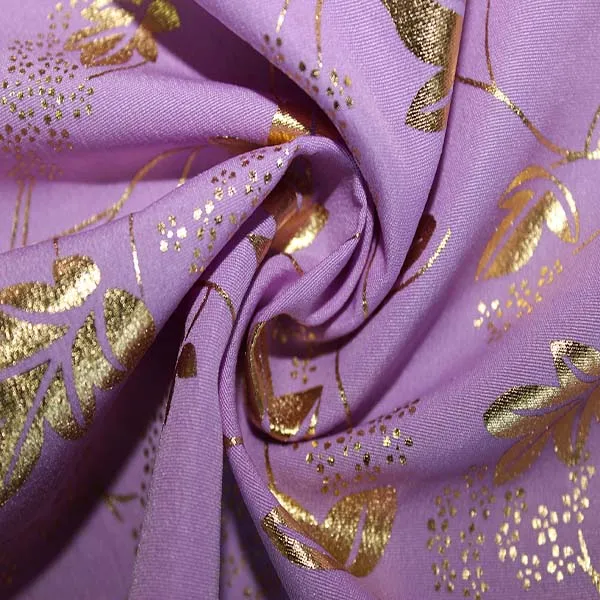 New 2018 gold foil print micro peach fabric for Africa market