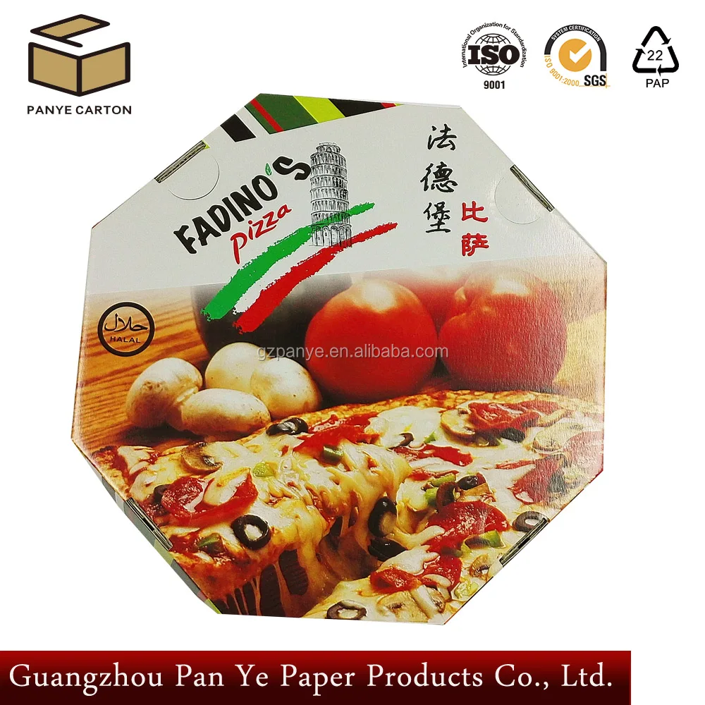 
2021 Lid and base type 4 to 16 inch corrugated paper packaging shipping octagon pizza box 