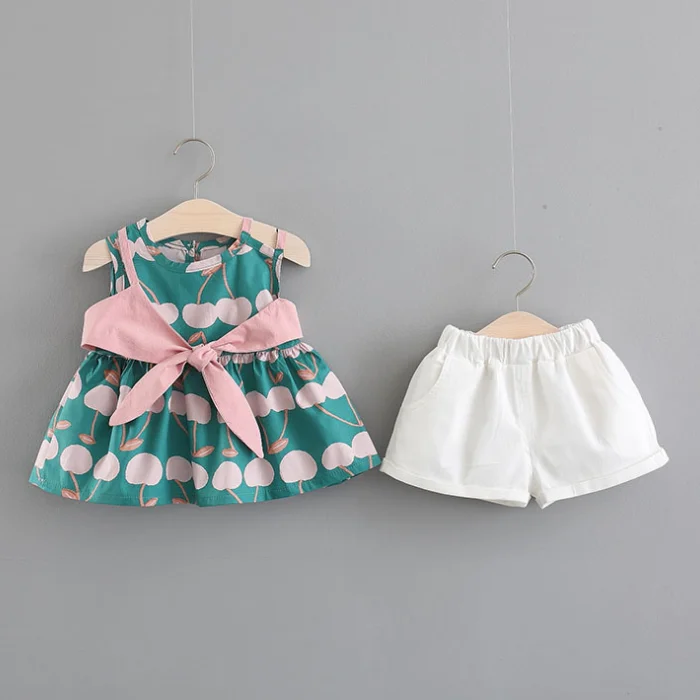 
Hot selling Baby girls 2 pcs clothes infant fashion print clothing sets chinese baby clothing manufacturers 