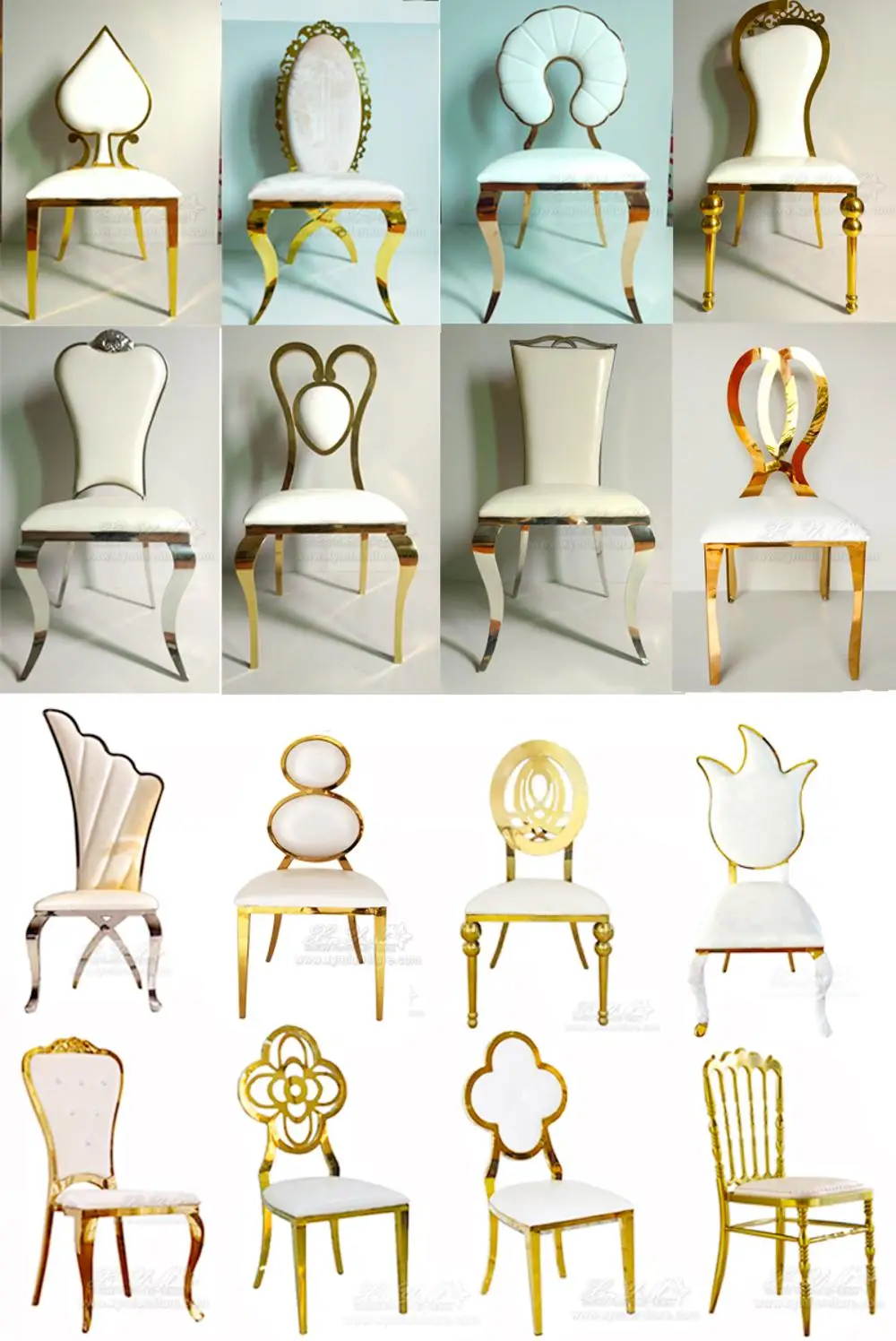 Factory selling luxury flower shape wedding chair with stainless steel
