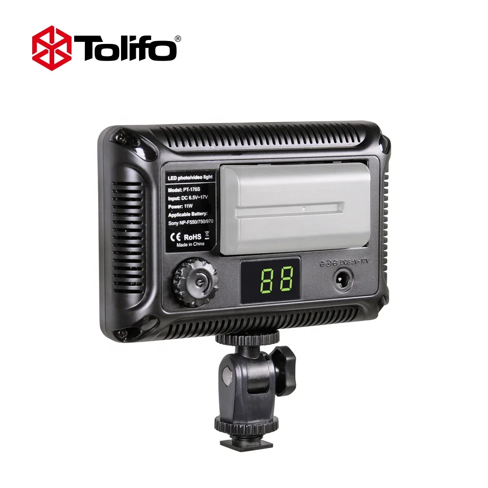 
Tolifo PT-176S Best Selling Battery Operated 5600K Dimmable LED Camera Photography Lighting 