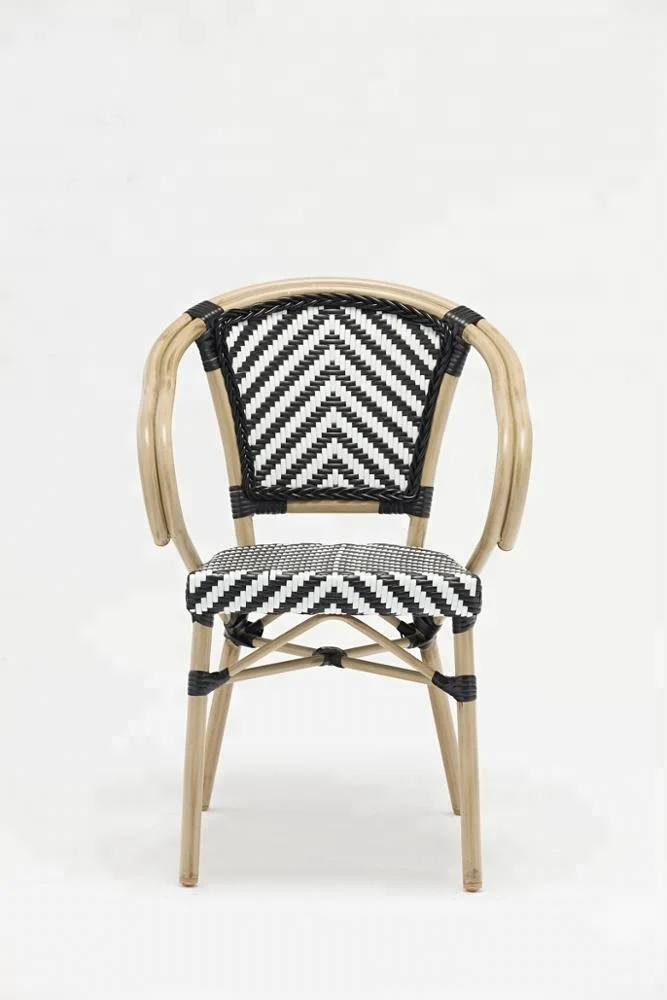 Aluminum bistro chair, french style outdoor cafe chair