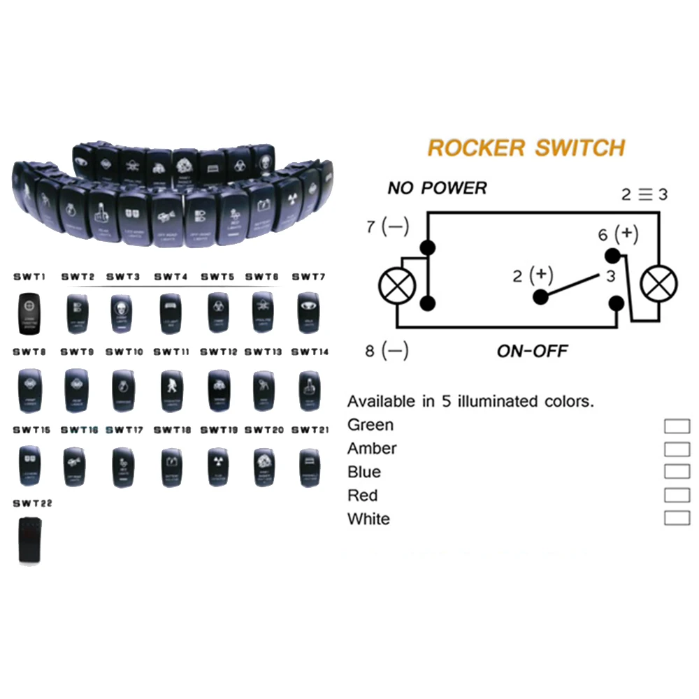 
Waterproof 12V 24V On OFF Car Auto Marine Boat Carling LED Rocker rocker switch control panel switch marine switch panel 