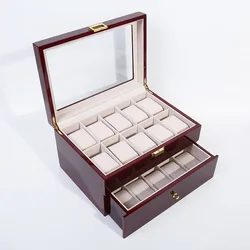 Высококачественный деревянный ящик для хранения наручных часов с 20 отделениями