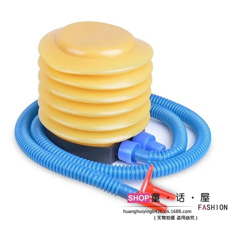 Eco friendly plastic inflatable foot pump ball pump double inflatable mouth child swimming pool neck circle