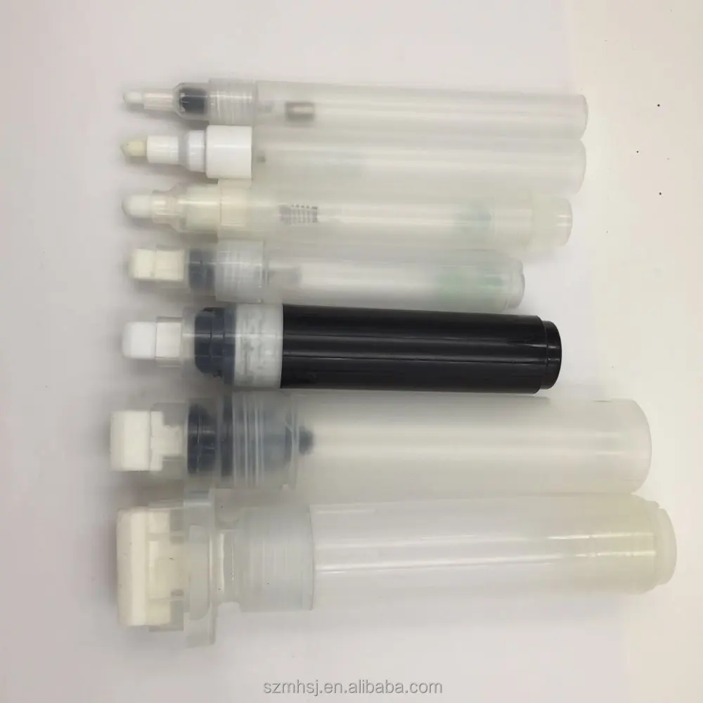 Wholesale 6.5mm bullet felt tip Empty Refillable Art Marker set to refill ink empty pen end open