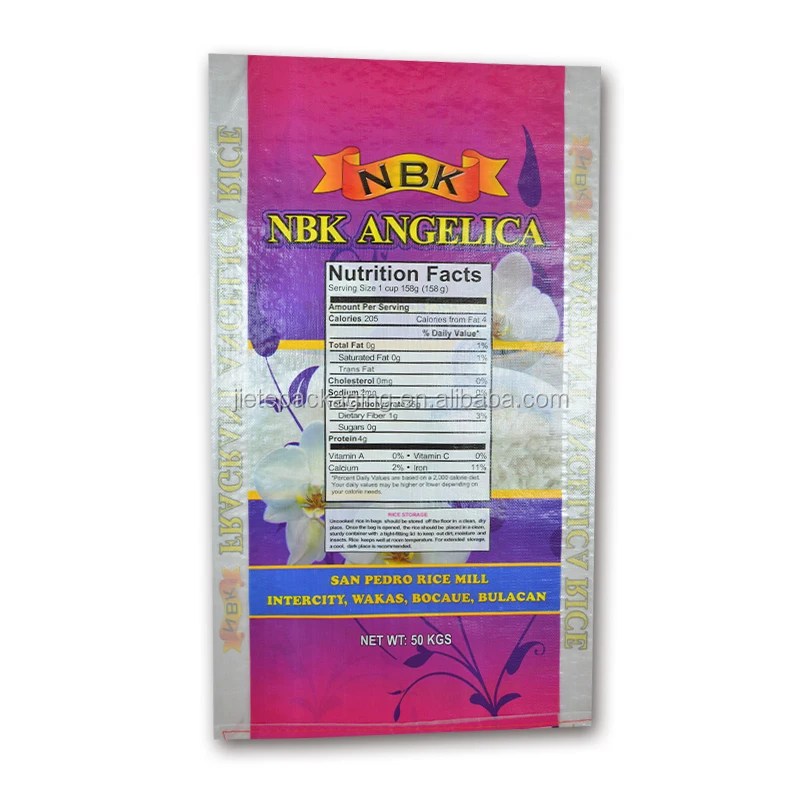 15kg 25kg 50kg bread flour, rice, corn, seed, fertilizer transparent pp woven bag