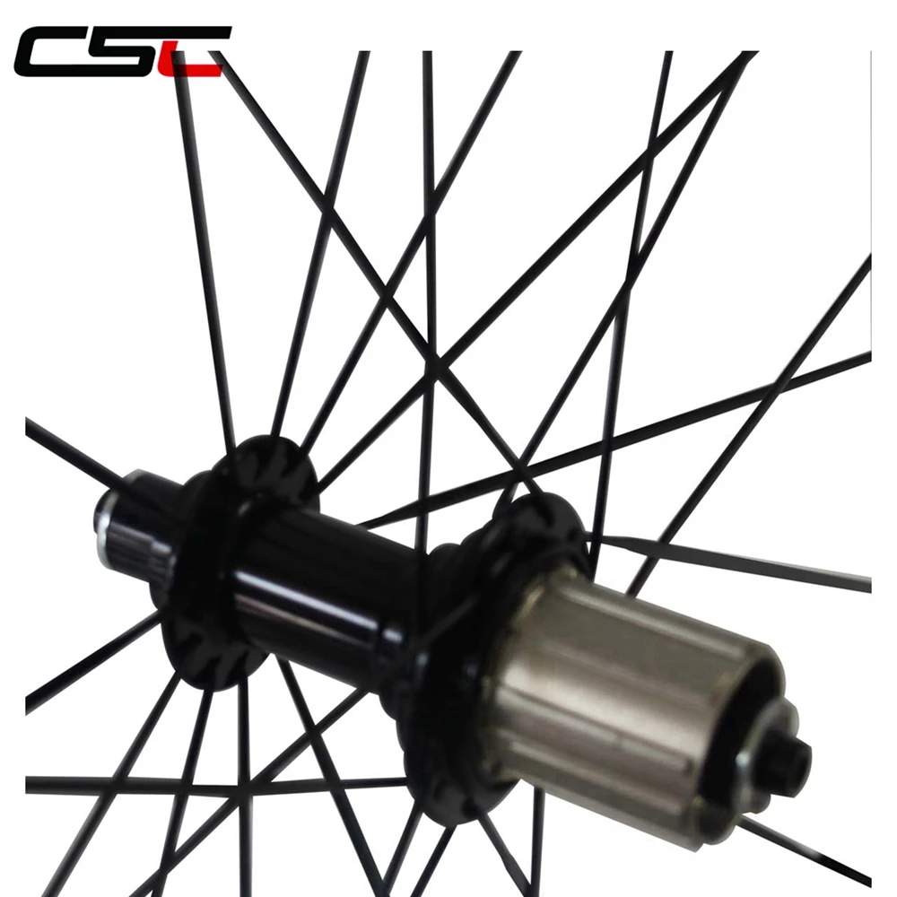 1290g Only CSC 50mm Tubular Carbon Fiber road bicycle wheels R13 hub Mac 424 Spokes