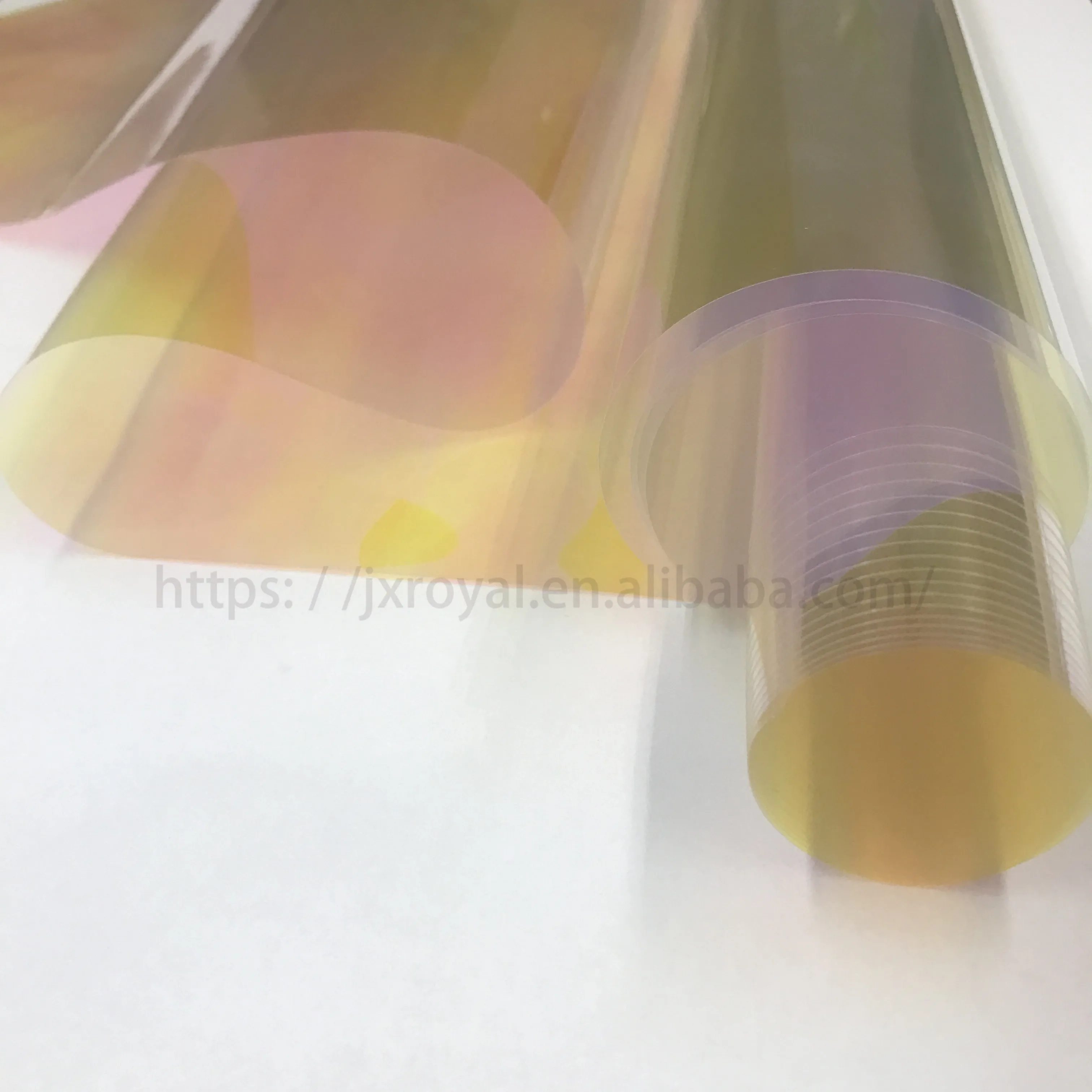 
RG red dichroic iridescent cellophane rainbow window film 