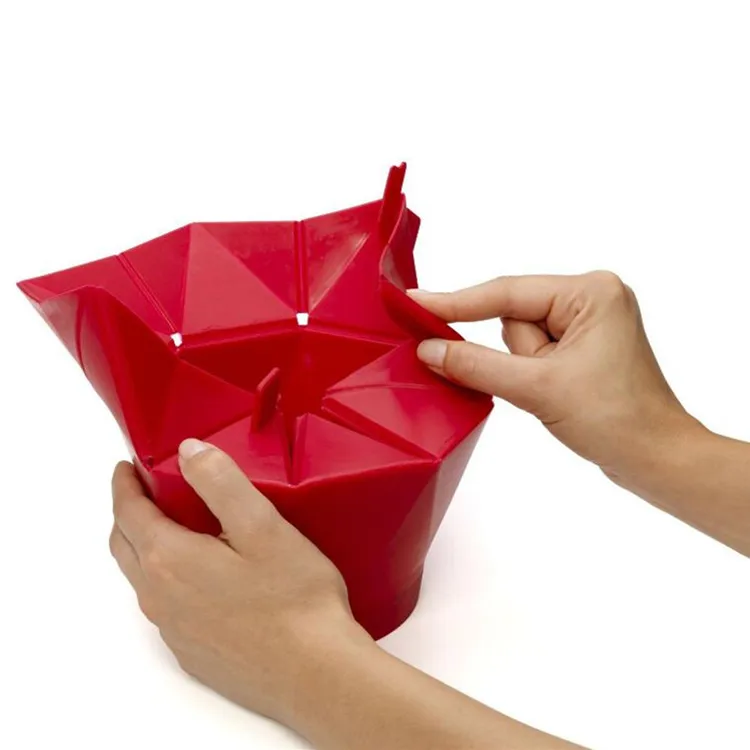 Silicone collapsible popcorn box packaging bucket cup tins bowl custom folding
