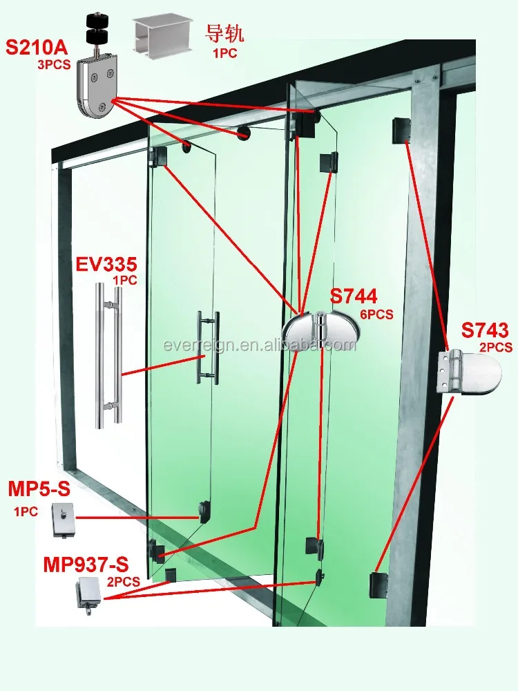 EV1700A-17-2 exterior glass folding door from 10 years manufacturer