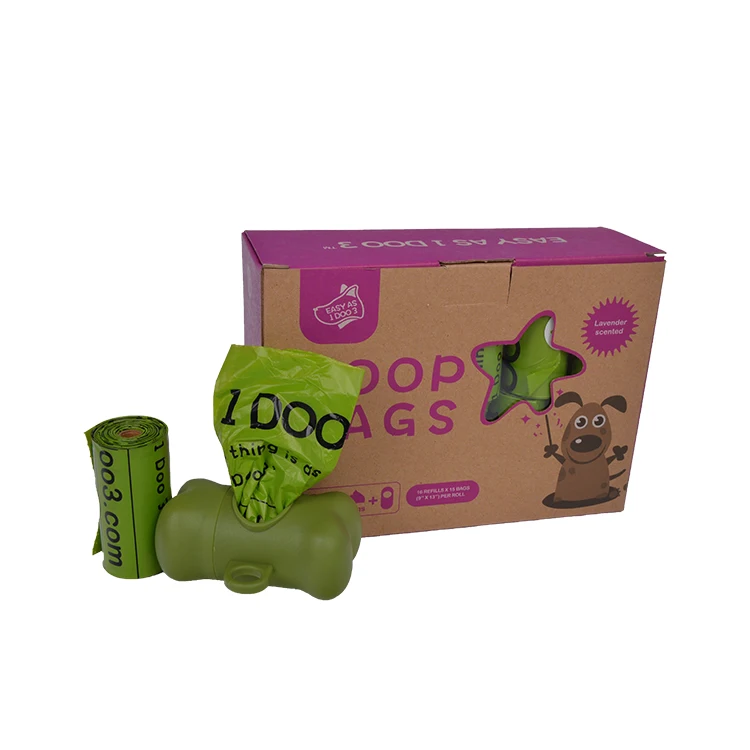 Costom design pet poop bag dispenser recyclable dog waste bag