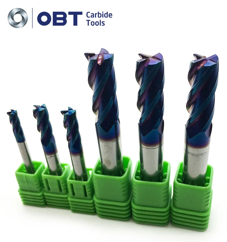 Japan rod and anca machine high quality hrc65 blue nano coatings compression end mill fresa up and down cut for hard wood metal