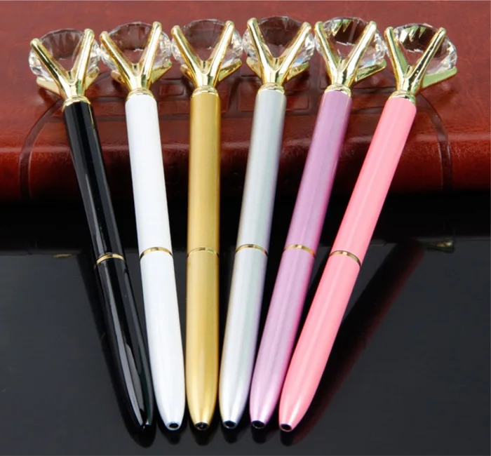 New 2018 Big Diamond Pen Metal Ball Pen/ Glass Crystal Pens/Advertising Pens Customization