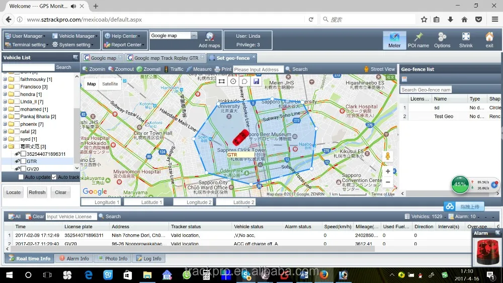 Фабрики Китая слежения gps программная платформа система поддерживает Google Earth, Android и iphone