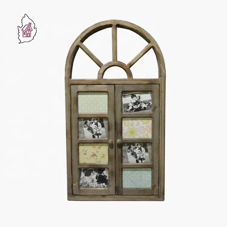 European Arched Window Shape Large Custom Antique wall decorative wood framed mirrors decoration