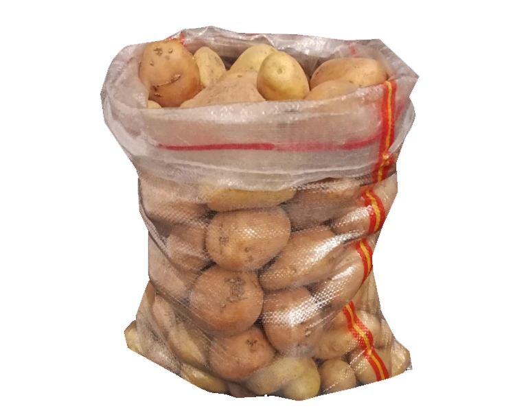 25kg drawstring transparent pp woven bags for potato with stripes