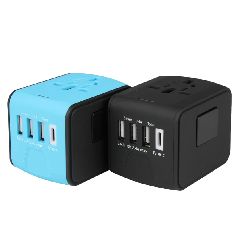 wholesale electronics travel accessories adapter with EU AUS US UK plugs C type charger adapter for airlines