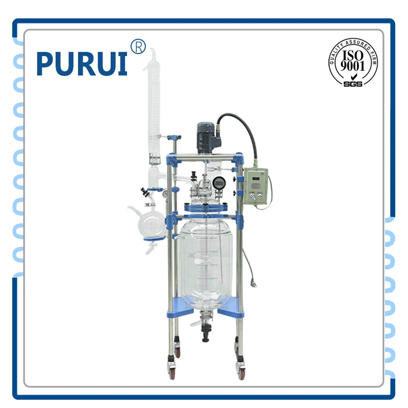 Прозрачный боросиликатного рубашкой стеклянный реактор для лабораторного использования