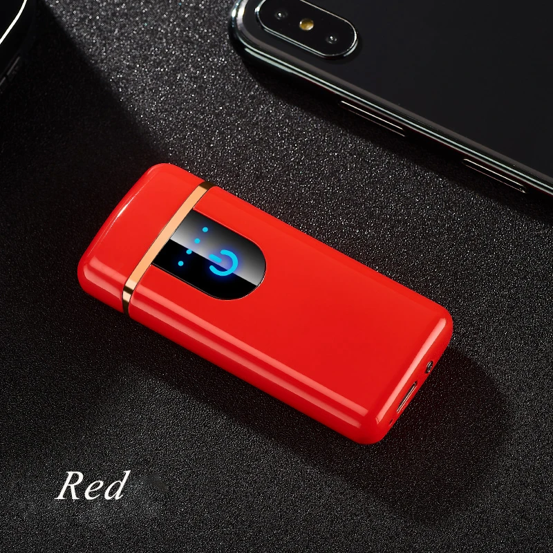 Wholesale metal double arc lighter with touch sensor usb rechargeable electric cigarette lighter