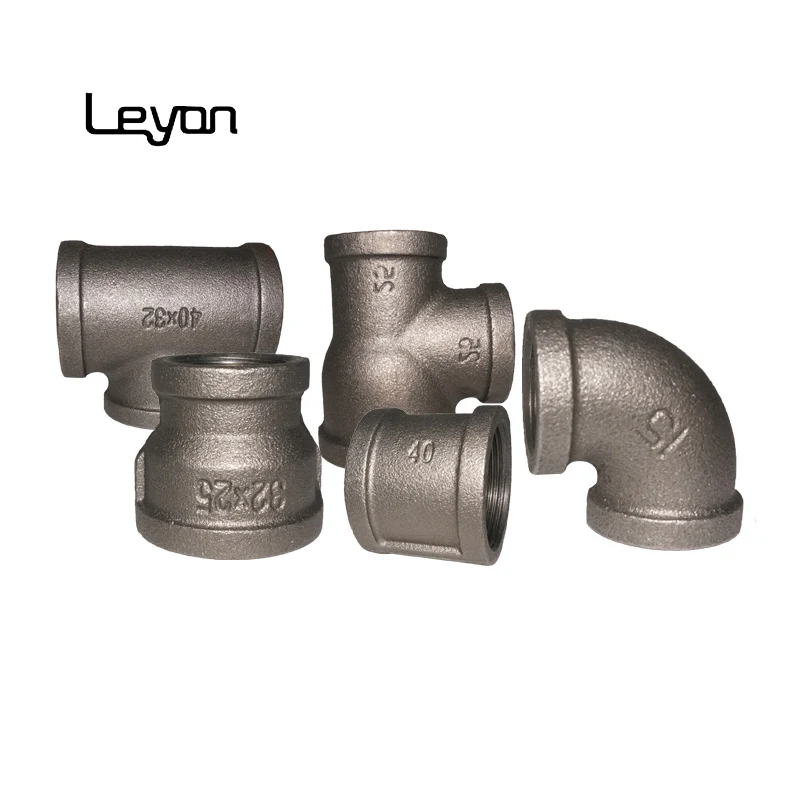 black malleable iron pipe malleable fittings nipple 1/2 inch threaded swage nipple malleable socket for oil/ home decoration