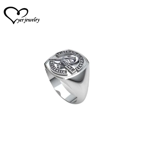 custom silver family crest signet ring