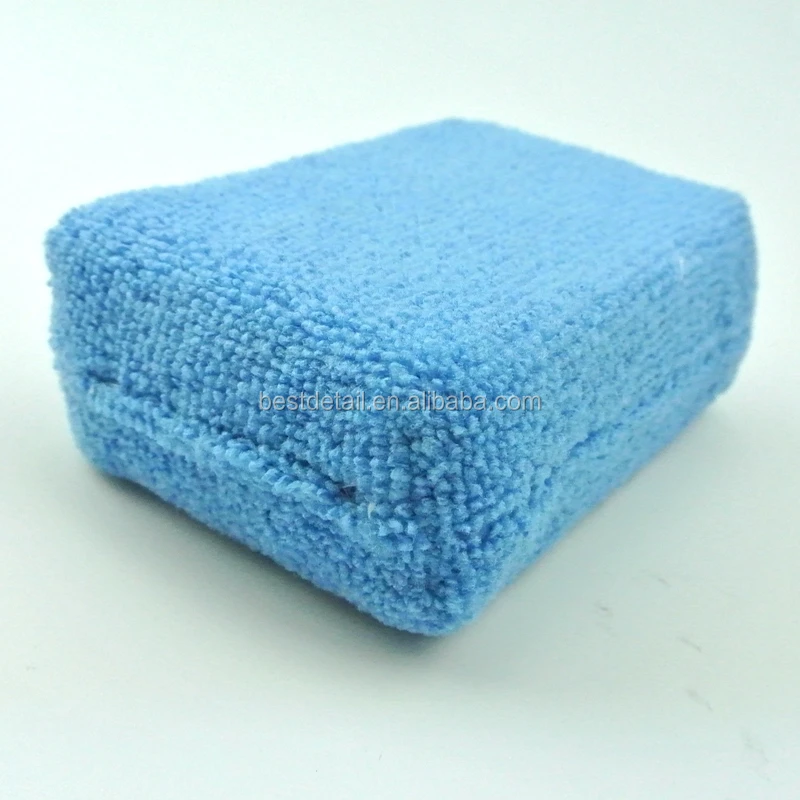 Auto Detailing Buffing Polishing Cleaning Blue Square Car Wash Sponge Foam Pad Microfiber Wax Applicator