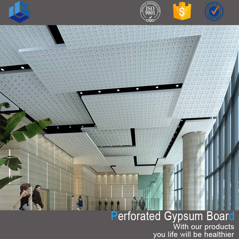 
Acoustic decorative fireproof perforated suspended plasterboard 