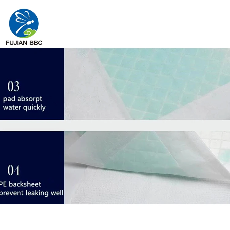 Private label urine super absorbent bed pad incontinence hospital medical nursing adult disposable under pads for bedrid patient