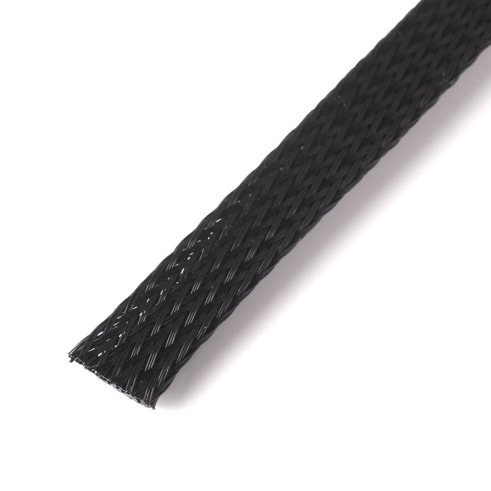 8MM PET Black Electric Braided Sleeves fabric cable sleeving