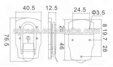 draw bolt lock for tool box aluminum box